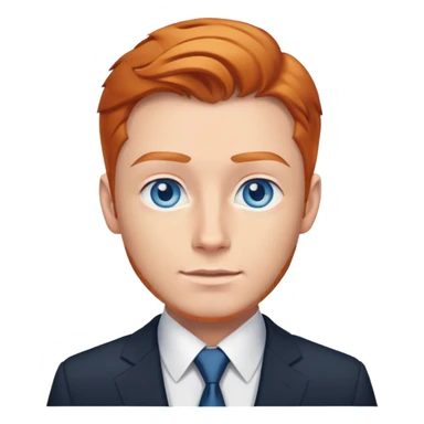 Man with blue eyes ginger hair in the business suit  sticker