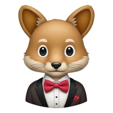 animal with bow tie and shirt sticker