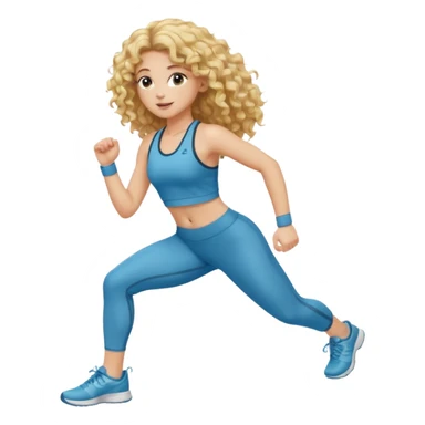 long hair curly blond haired girl DOING EXERCISE sticker