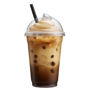 Iced coffee with a now sticker