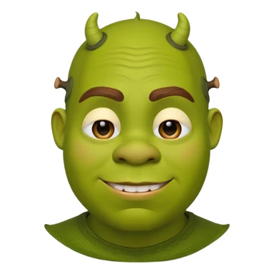 Shrek emoji face showing a 🤨 sticker