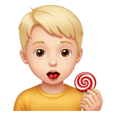 Kid eating cand sticker