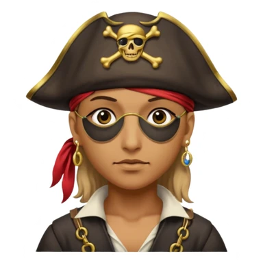 Eye patch pirate with earring, one eye covered
 sticker