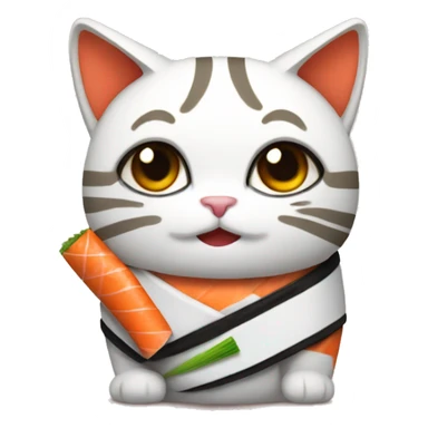 scottsh fold cat wearing sushi costume sticker