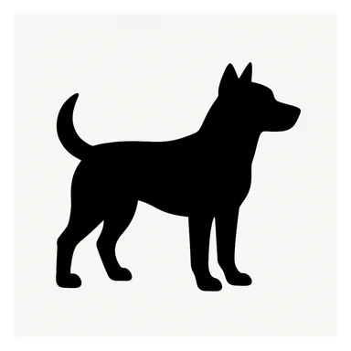 Dog black silhouette white background sticker