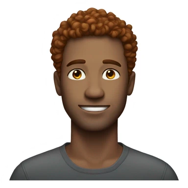  man with freckles, dark red curly hair fade  sticker