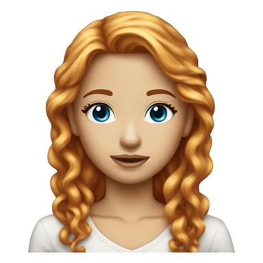 Red haired blue eyed beautiful girl with blond highlights sticker