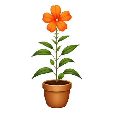 single Orange Impatiens, straight stem sticker