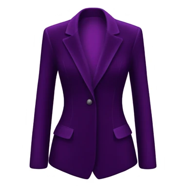 Realistic isolated dark purple velvet feminine fashion blazer. sticker