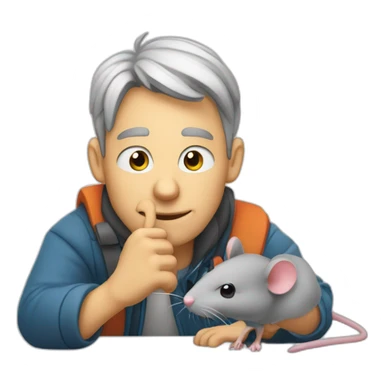 Guy cosing with a mouse instead of a keybkard sticker