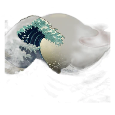 Hokusai wave sticker