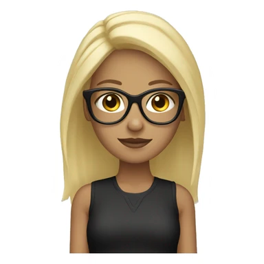 Blonde girl with black glasses sticker