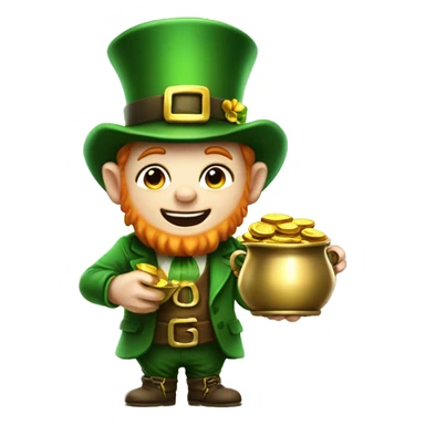 cute leprechaun holding a pot of gold sticker