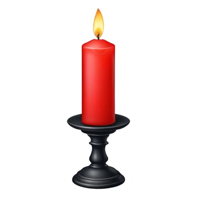 Red candle on a black stand sticker