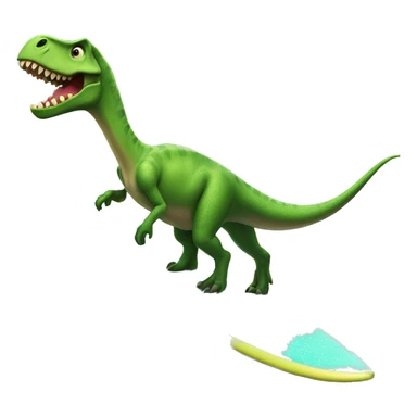 Dinosaur riding a surfboard  sticker