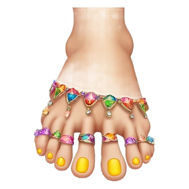 Pretty painted toes with toe rings sticker