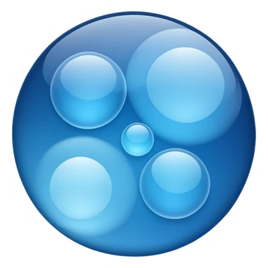 Two round cells in light blue and blue
Soft gradient
Slightly translucent texture
Minimal scientific illustration
White background
Clean and calm mood sticker