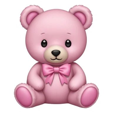 pink bow teddy bear solo sticker
