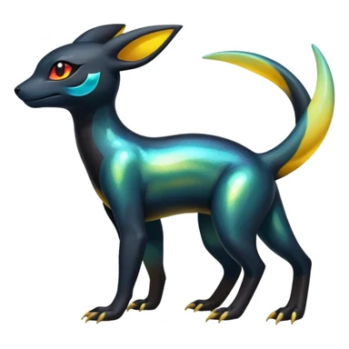 Colorful Iridescent Exotic Salandit-Aurorus-Umbreon-Fakémon-hybrid-creature (full body)  sticker