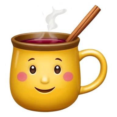 a yellow mug with steaming mulled wine without straw

 sticker