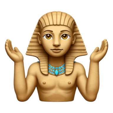 Emoji of sphinx with hands laying on front side sticker