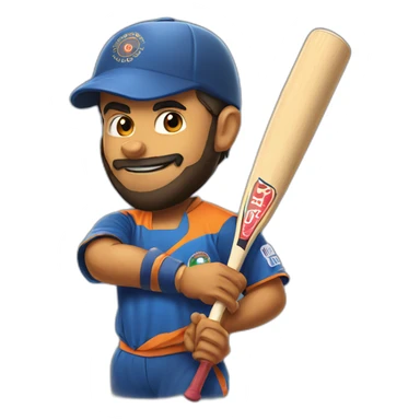 Virat kholi with bat sticker