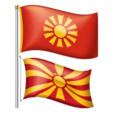 combine half the macedonian flag with half the polish flag so there is an even amount of each in the one flag. keep the colours of the flags the same do not merge them. just cut half of each and put them together sticker