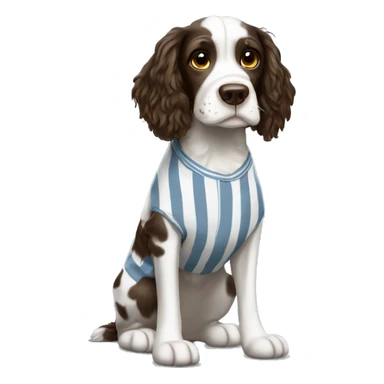 Springer Spaniel in striped pajamas sticker