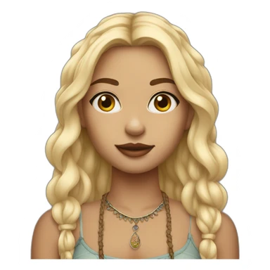blonde boho girl with face piercings sticker