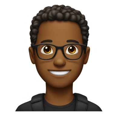 boy with brown ahir an black glasses sticker