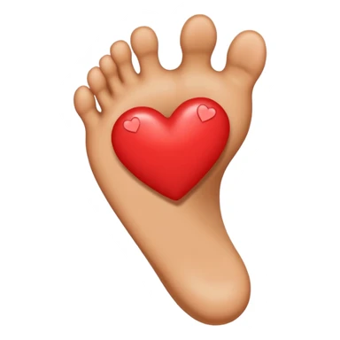 playful foot emoji with a flirty face and a small heart sticker