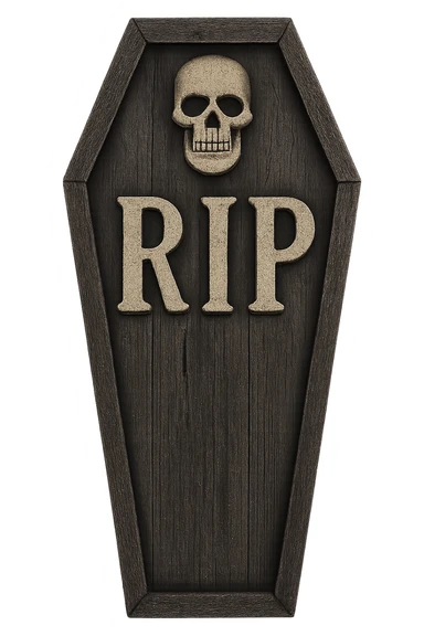 Halloween coffin, rip, remove background sticker