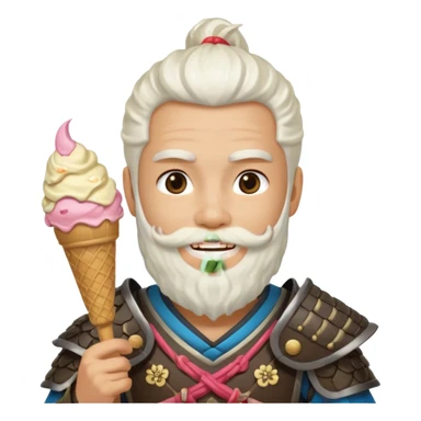 SAMURAI WITH ICE CREAM BEARD GAY sticker