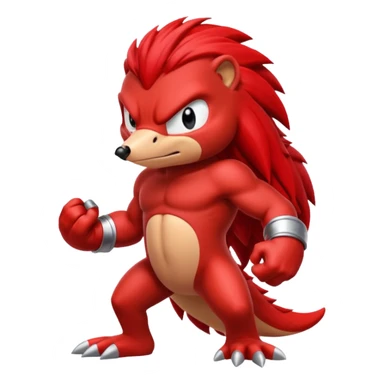 Sonic the hedgehogs friend knuckles a red animal  sticker