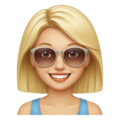 blonde woman with sunglasses sticker