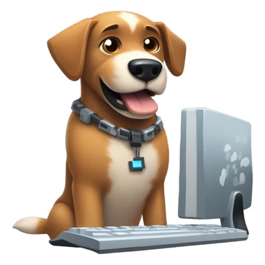 Dog playing Minecraft  sticker