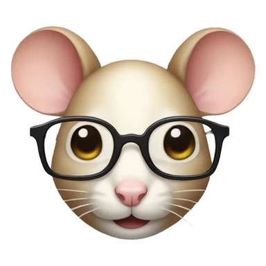 Mouse with glasses sticker