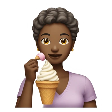 woman eating an ice cream sticker