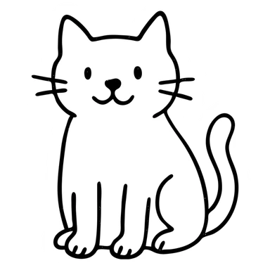 hand-drawn outlined cat icon sticker