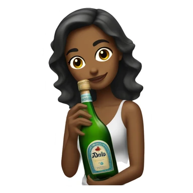 Girl drinking Don Julio bottle sticker