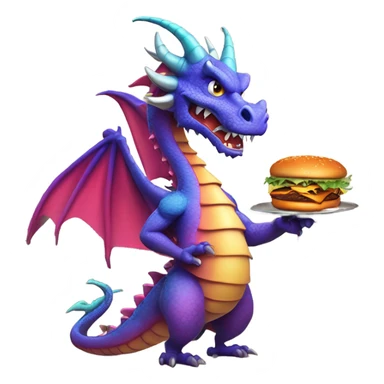 Dragon Making burgers sticker