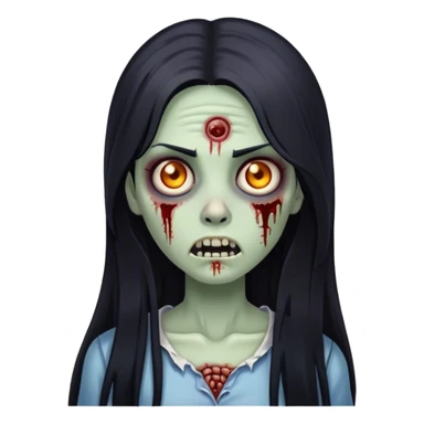 Menina zumbi com o cabelo preto longo sticker