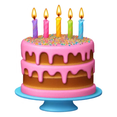 pink birthday cake sticker