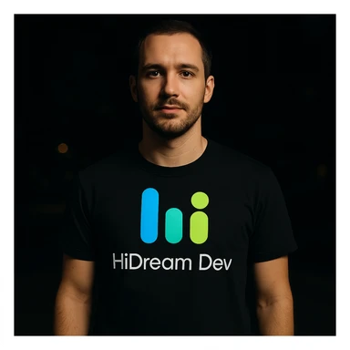 man wearing tshirt with this logo, dark night background with dim  sticker