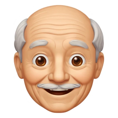 Happy Grandpa face 3d sticker