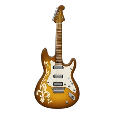Electric guitar in the shape of a fleur-de-lis sticker