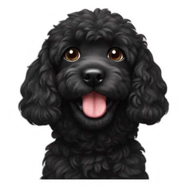 cute-black-spoodle-tongue-out sticker