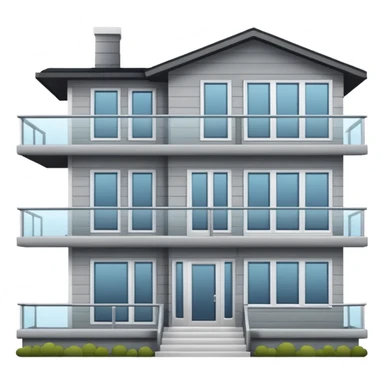 Generate a modern looking house, with grey wood panels on the outside, 2 floors sticker
