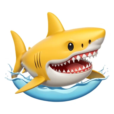 Shark eating a smiley face sticker
