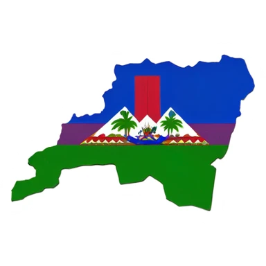 outline of the island of haiti with the flag filling in the outline sticker